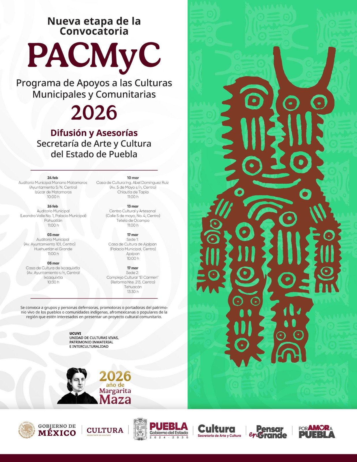 Convocatoria PACMyC 2026: Impulsan proyectos culturales en Chiautla