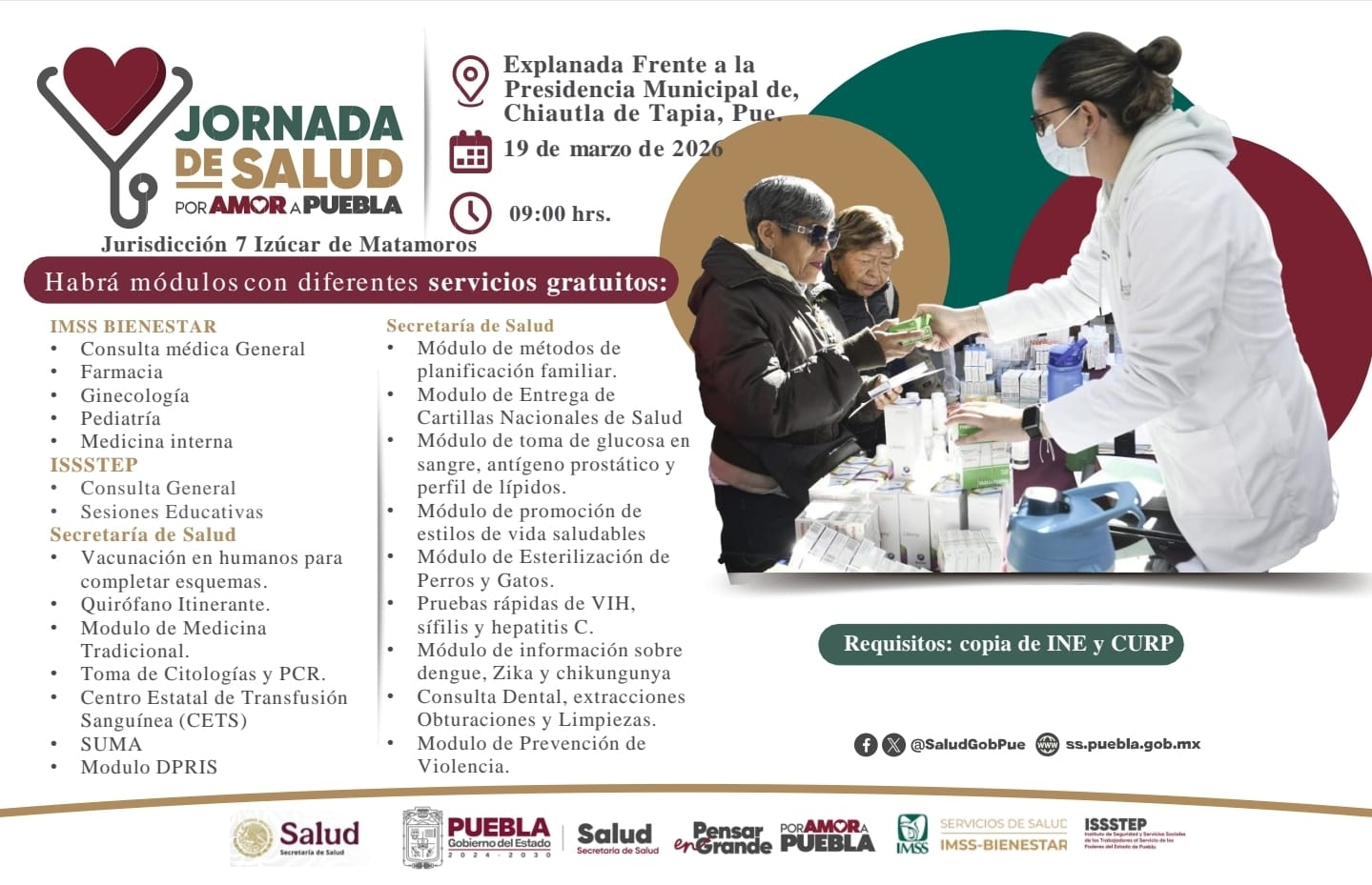 Chiautla de Tapia será sede de la Jornada de Salud “Por Amor a Puebla”