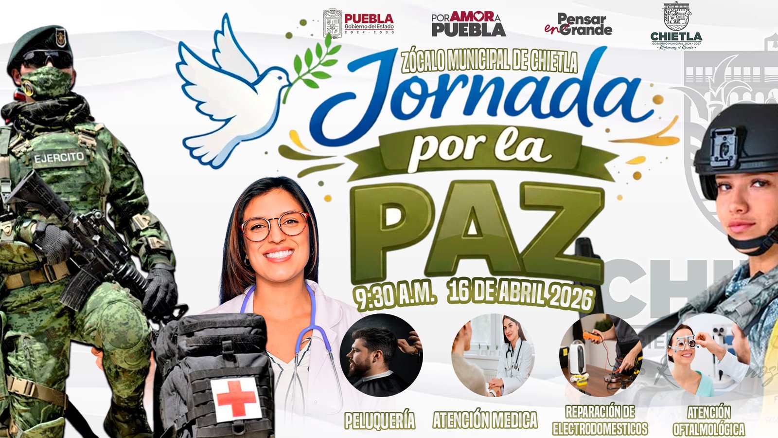 Ayuntamiento de Chietla realizará Jornada por la Paz