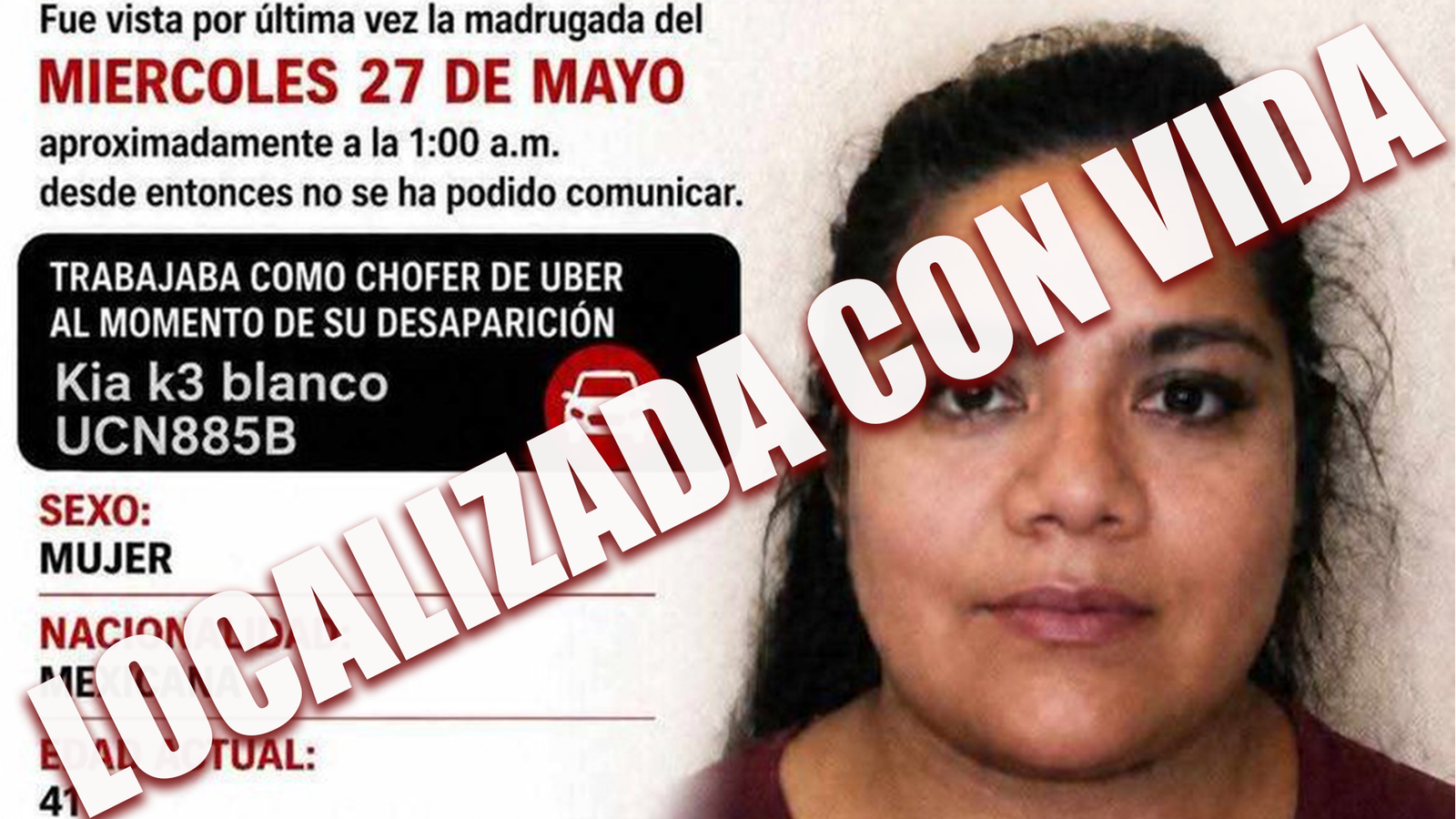 Conductora de Uber reaparece tras desaparición