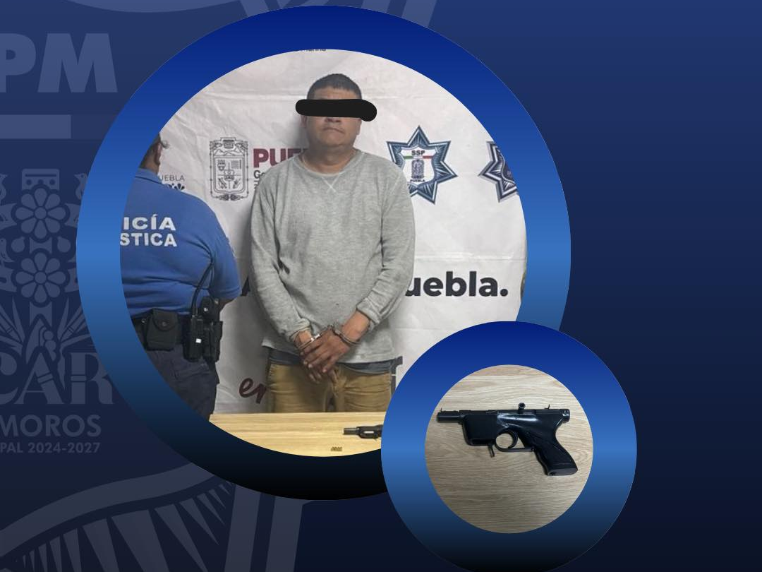 Detienen a hombre armado en el Centro de Izúcar