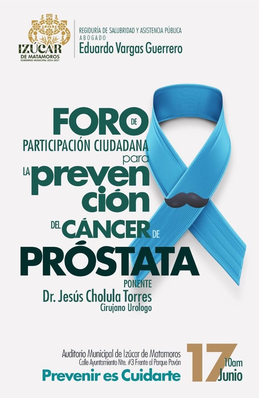 Gobierno de Izúcar alista foro para prevenir el cáncer de próstata