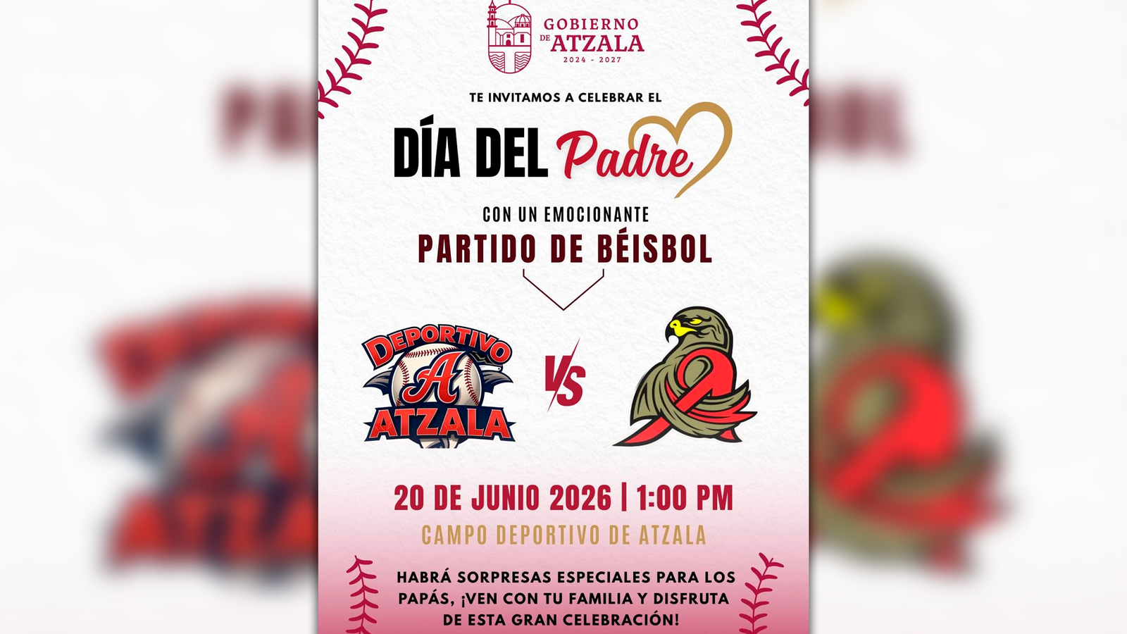 Atzala celebrará a los padres con partido de béisbol