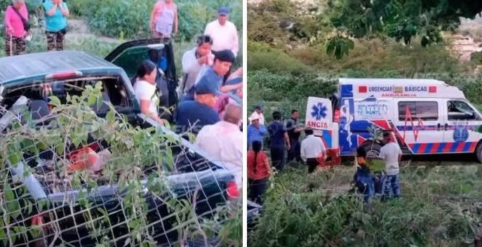 Pareja cae a barranca en Teopantlán
