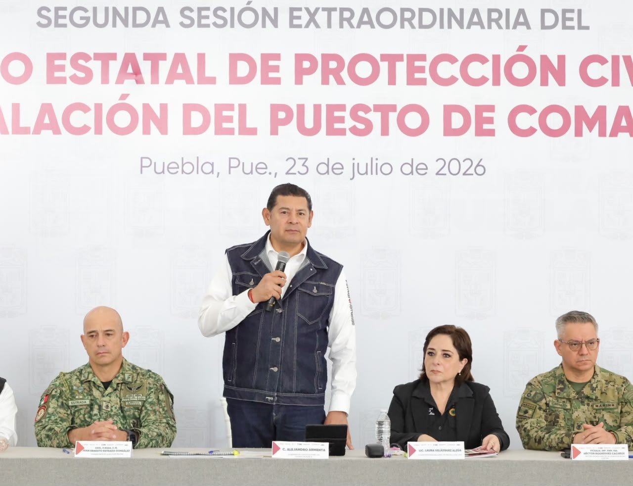 GOBIERNO FEDERAL Y ESTATAL INSTALAN PRIMER PUESTO DE MANDO DE PROTECCIÓN CIVIL