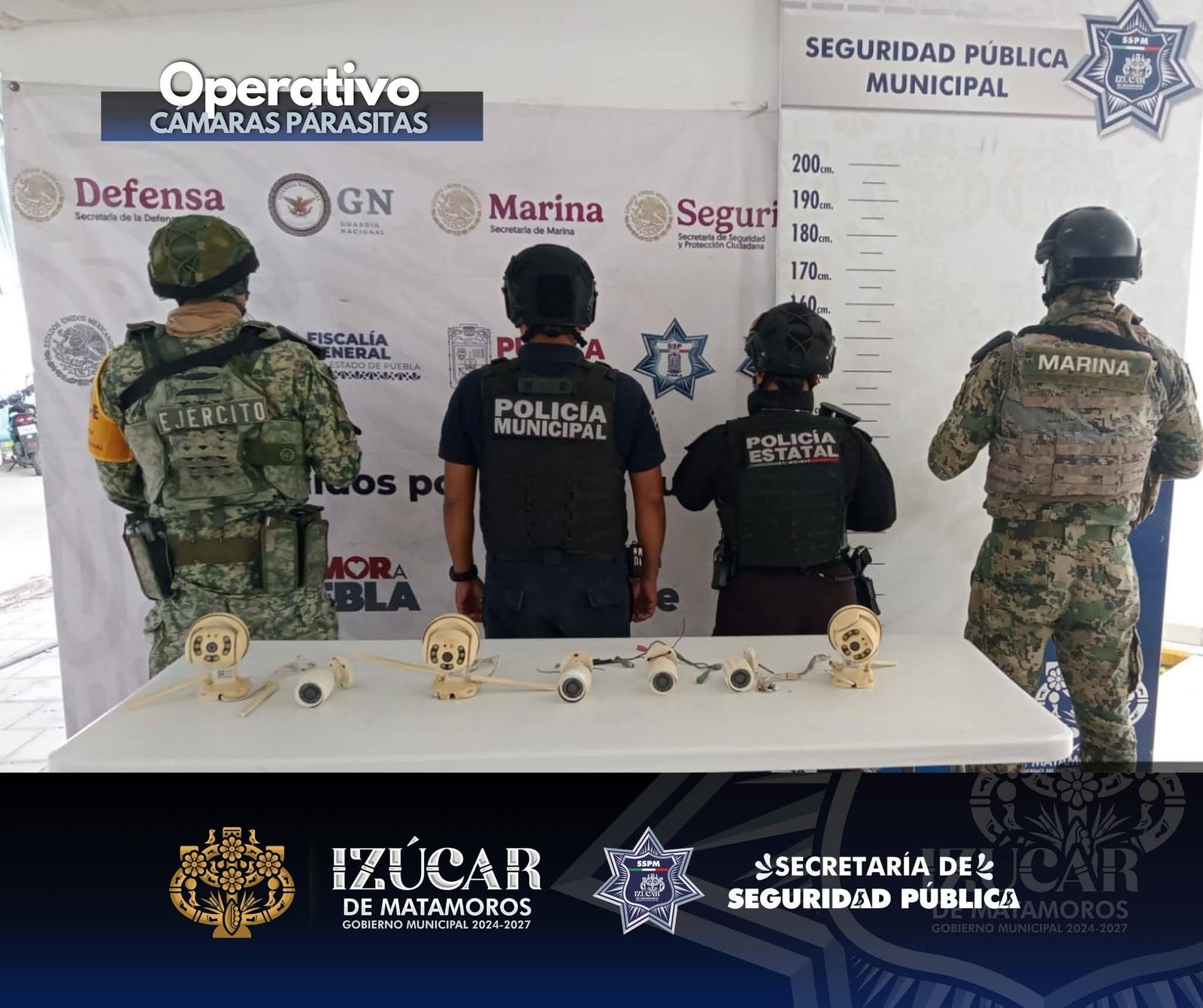 Retiran siete cámaras instaladas irregularmente en Izúcar