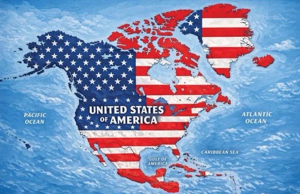 Trump cubre a México y Canadá con bandera de EU