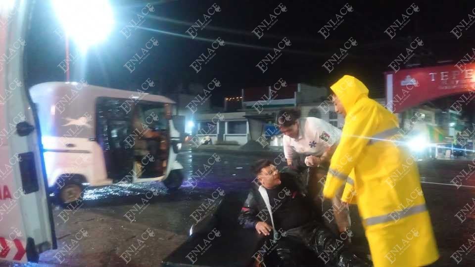 Motociclista derrapó por lluvia en Tepeojuma